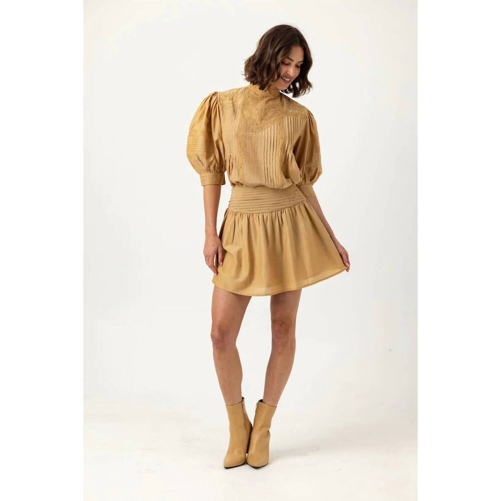 NEW SUNDAYS brushed madeline skirt in gold